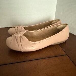 Earth Ballet Flats Blush Pink Knotted Almond Toe Comfort Women Size 9.5M